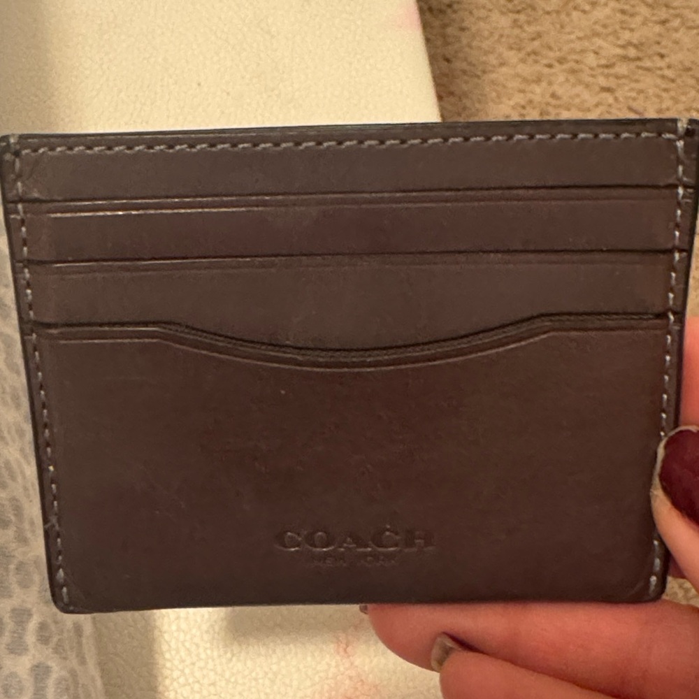 Coach Dark Brown Leather Card Holder - Picture 8 of 12